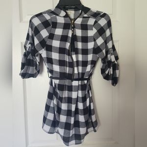 White plaid checker top